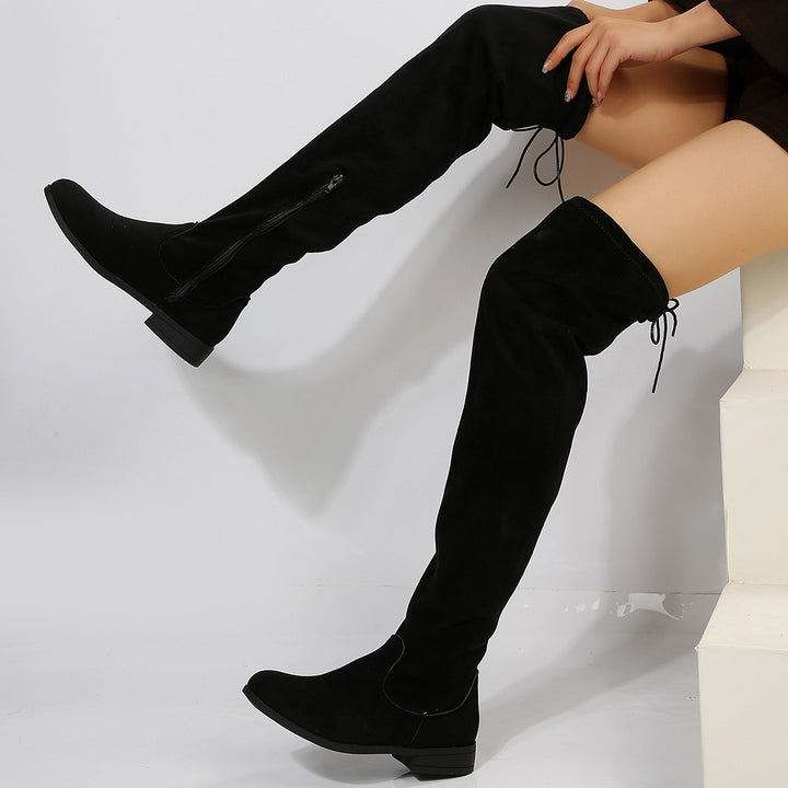 Women's Suede Over The Knee Thigh High Flat Boots